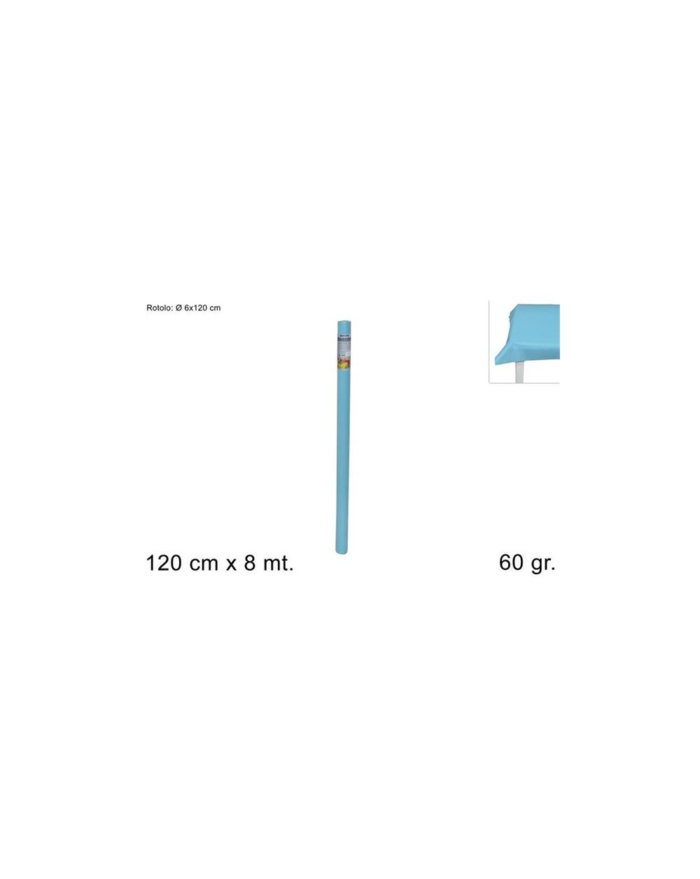 ROTOLO TNT 120x8mt.CELESTE 70gr.  A201551