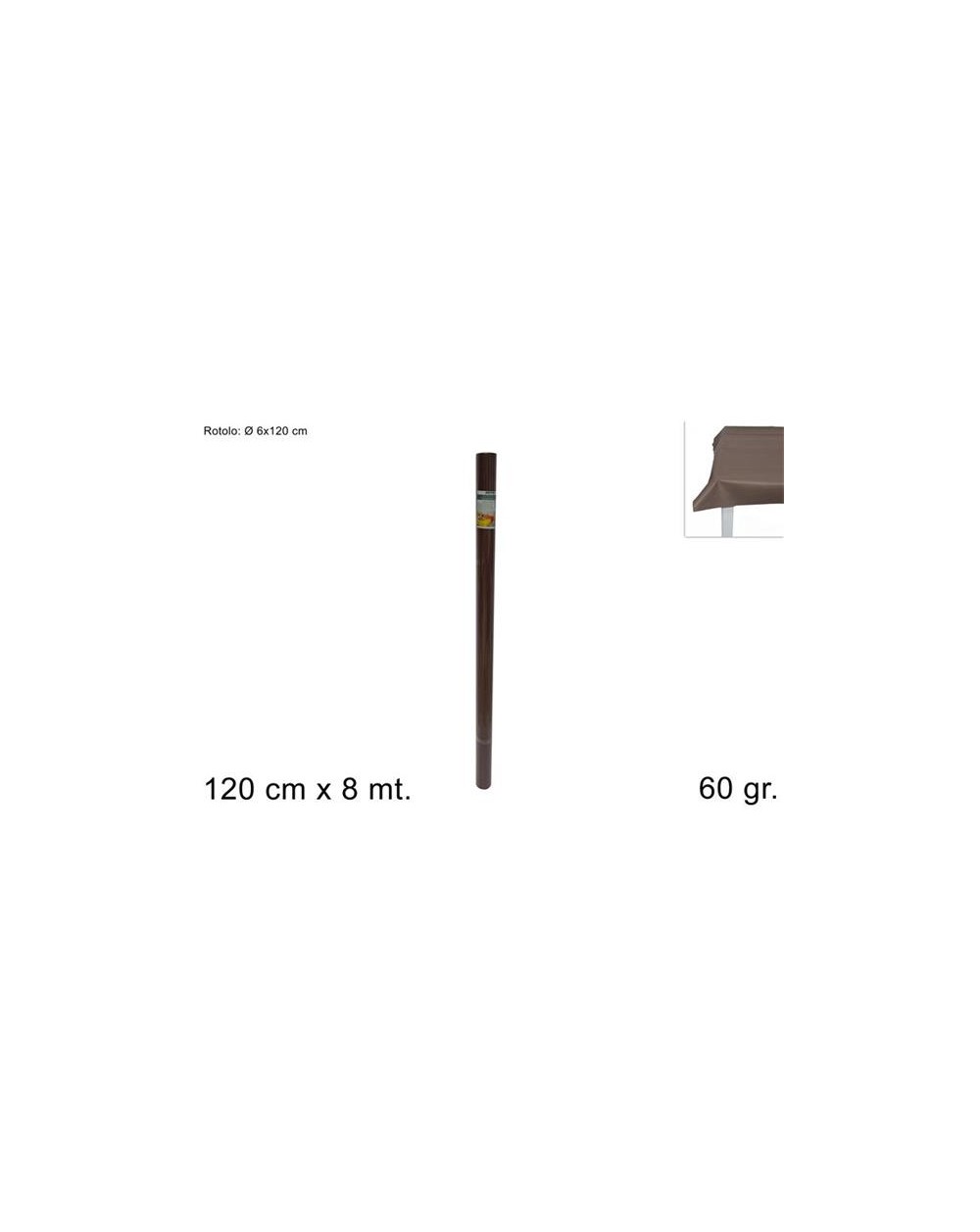 ROTOLO TNT 120x8mt.MARRONE 70gr.  A197805