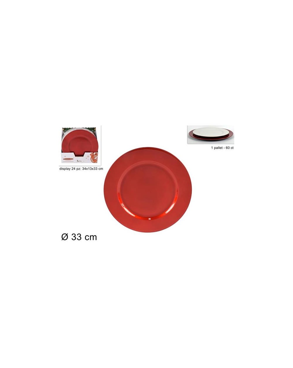 SOTTOPIATTO ROSSO 33CM  A209150