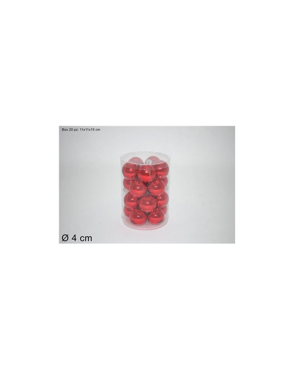 SET 20 PALLE VETRO 4CM LUCIDE ROSSO  XNA17008881