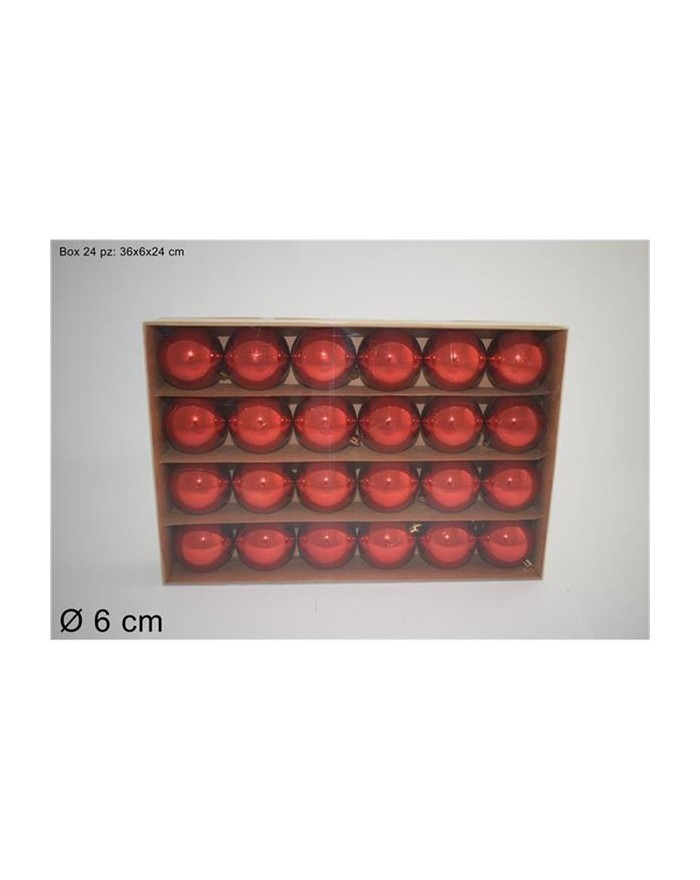 BOX 24 PALLE 6cm.LUCIDE ROSSO  A209185