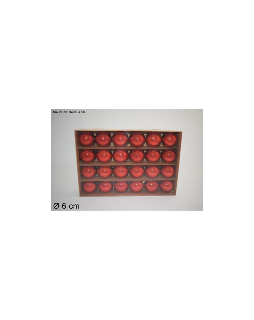 BOX 24 PALLE 6cm.LUCIDE ROSSO  A209185