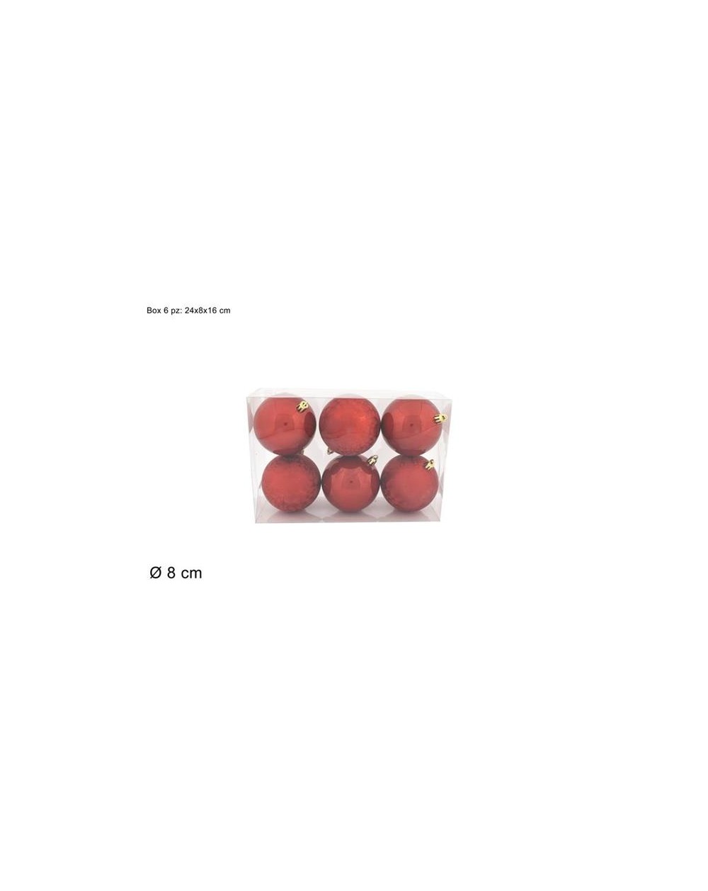 PALLE 8cm 6pz ROSSO PERL  A298540