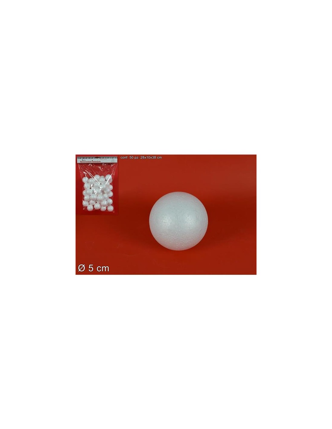 BUSTA 50 PALLINE POLISTIROLO 7 CM