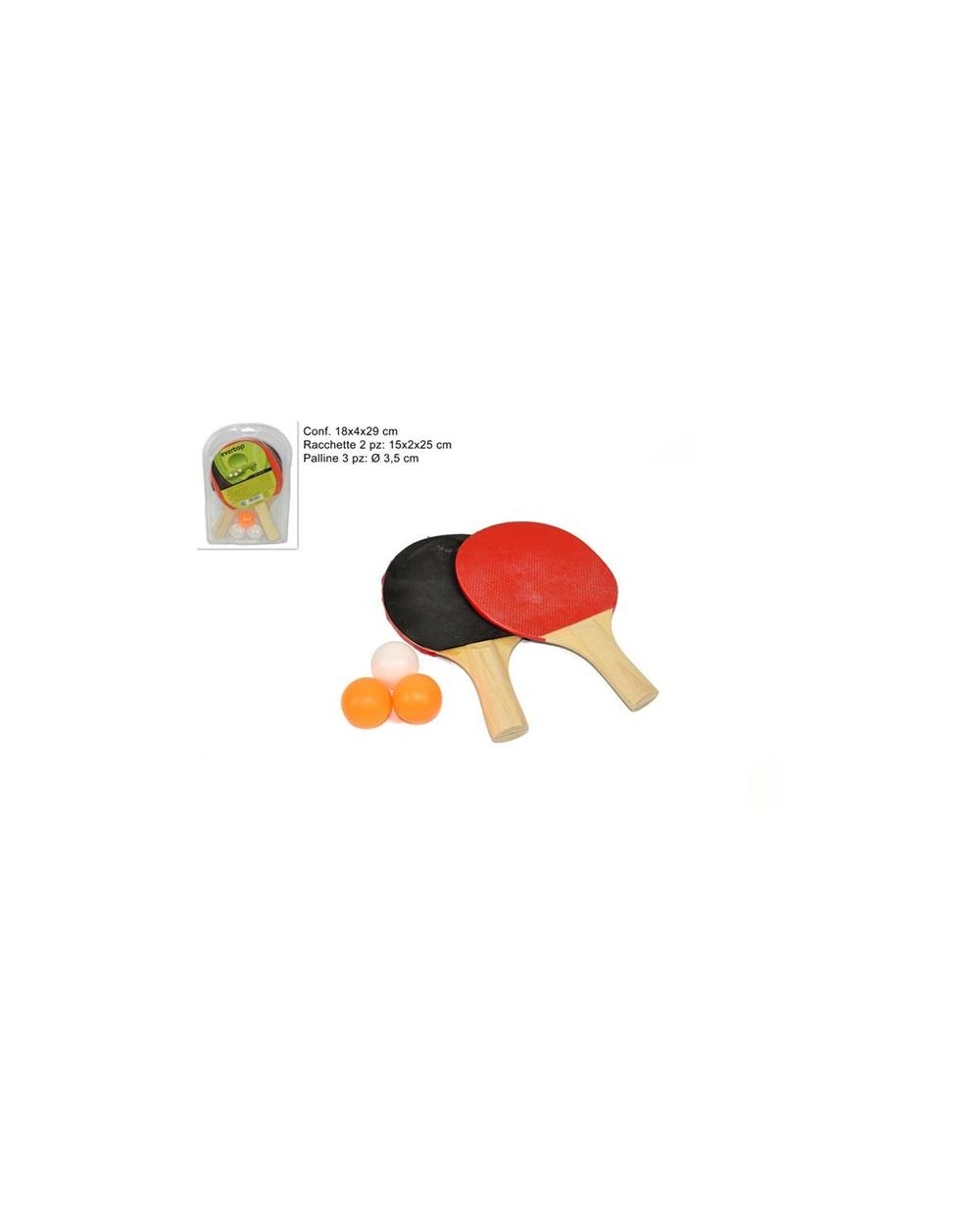 RACCHETTE PING PONG + 3 PALLINE  8027501499043