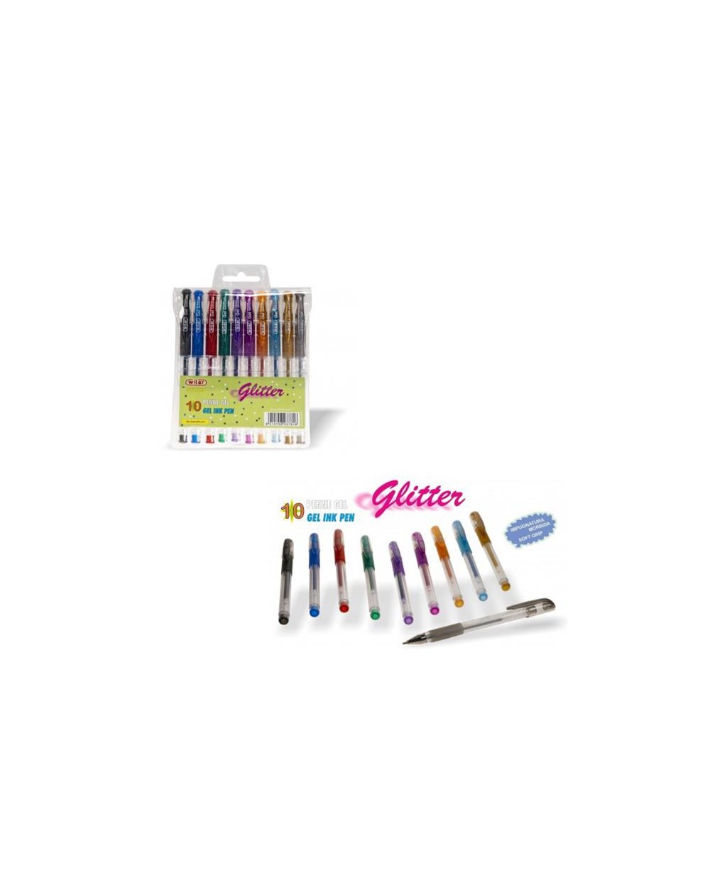 SET 10 PENNE GEL GLITTER  A200301