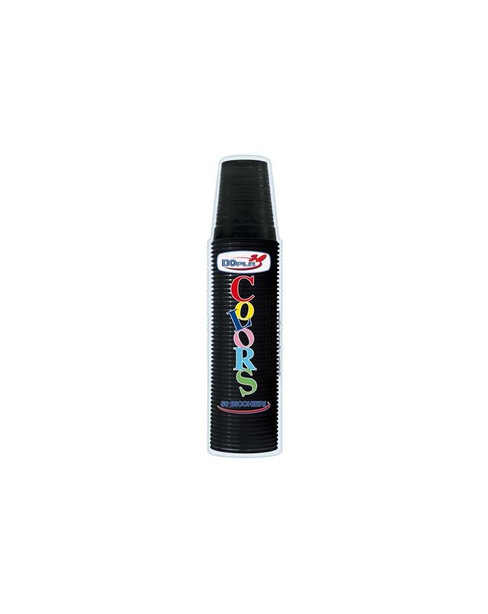 BICCHIERI PLASTICA 200ML 50PZ NERO  02733