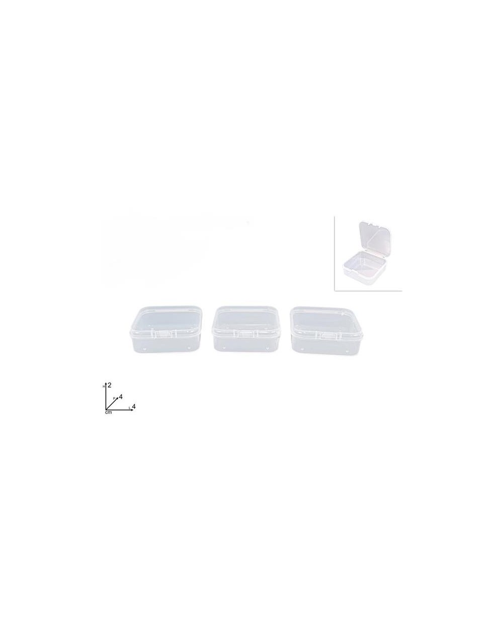 3 CONTENITORI IN PLASTICA 4X4X2CM  A015552