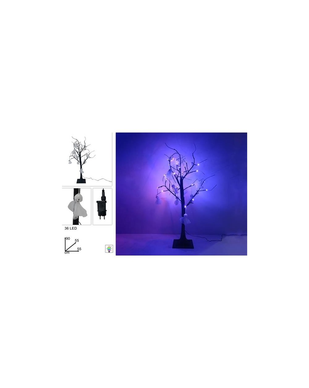 ALBERO LUMINOSO HALLOWEEN 36 LED 90  A000082