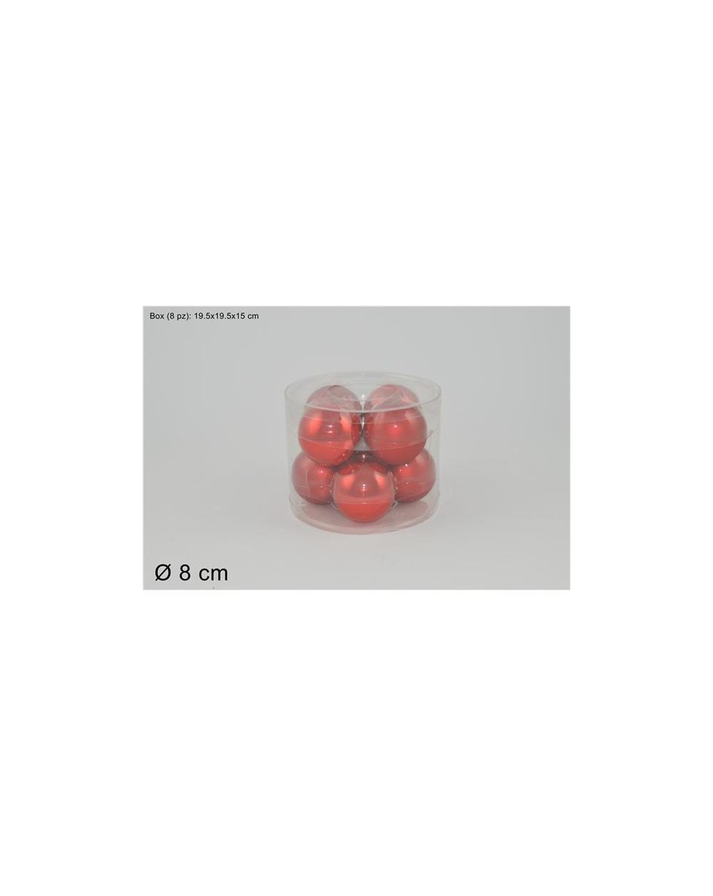 SET 8 PALLE VETRO 8cm. COL.ROSSO  A209163