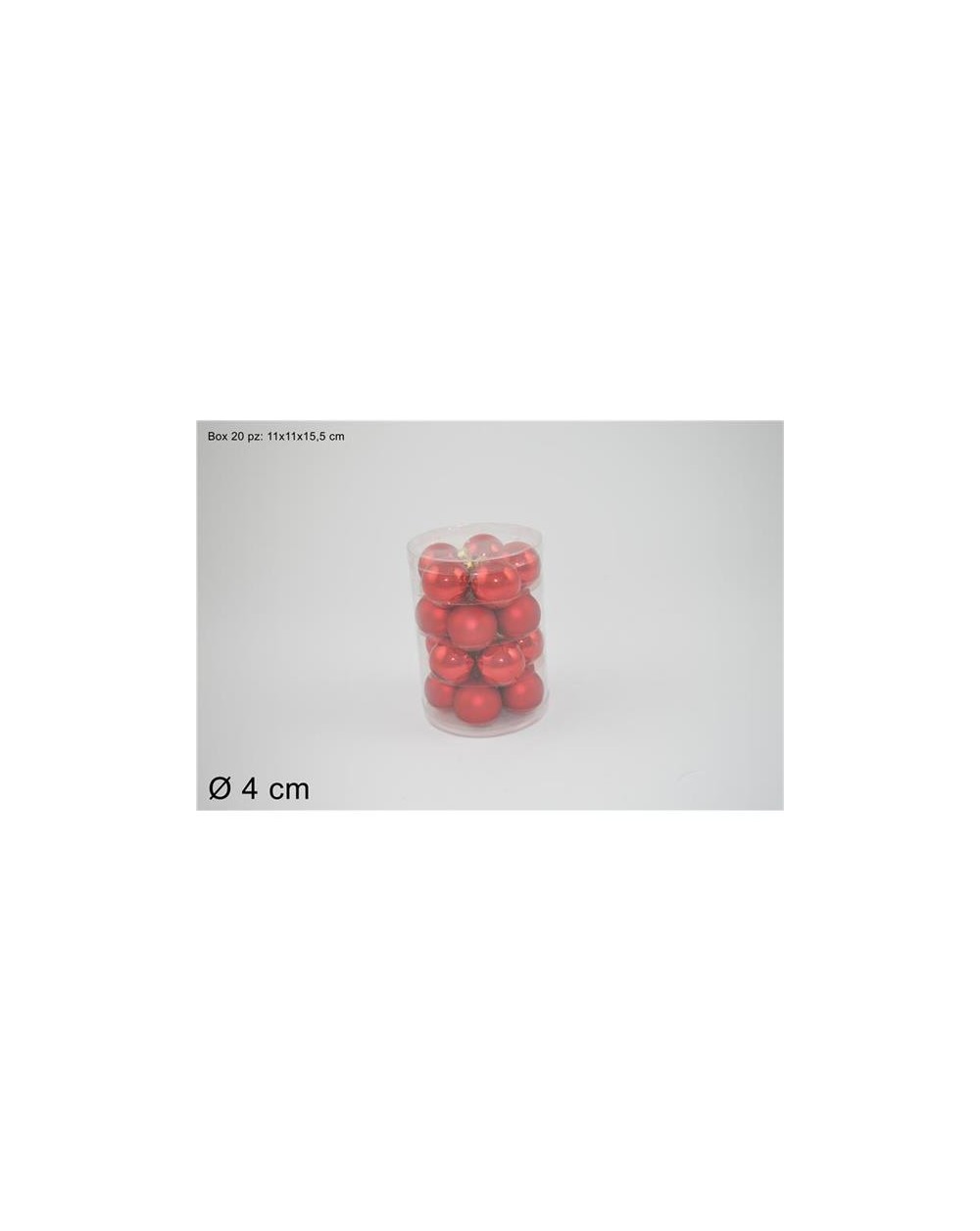 SET 20 PALLE VETRO ROSSO 4CM  A291007