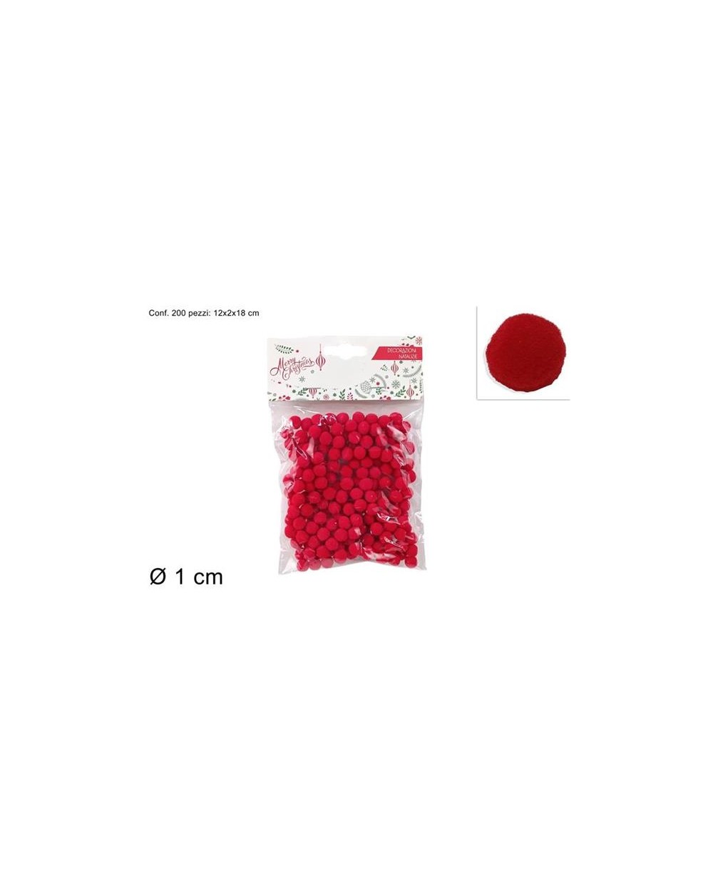 PALLINA DECORATIVA ROSSA 1cm 200pz  8053482248066