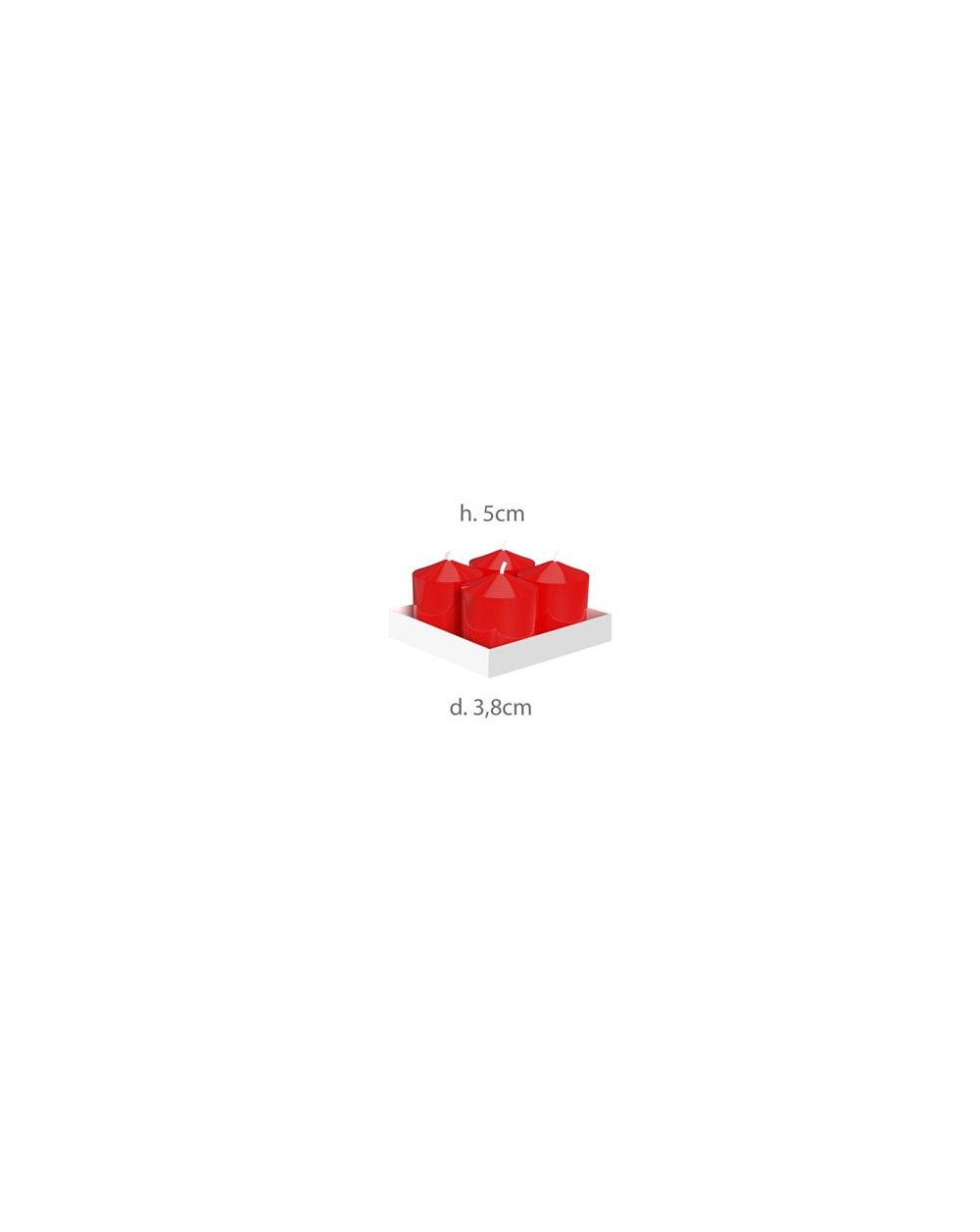 SET 4 PZ MOCCOLO 3.8x5 ROSSO  A298394