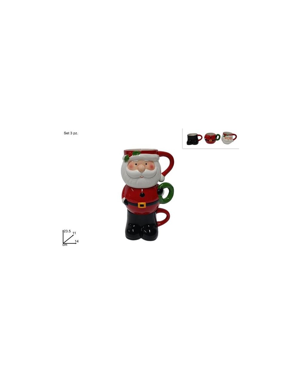 TAZZE SET 3pz BABBO NATALE  8053482310763