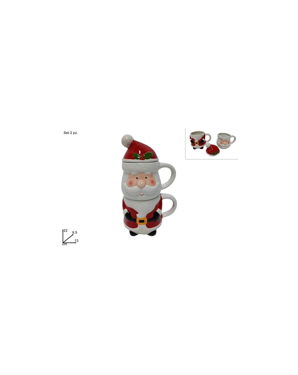 TAZZE SET 2pz C/COP.BABBO NATALE  8053482310770