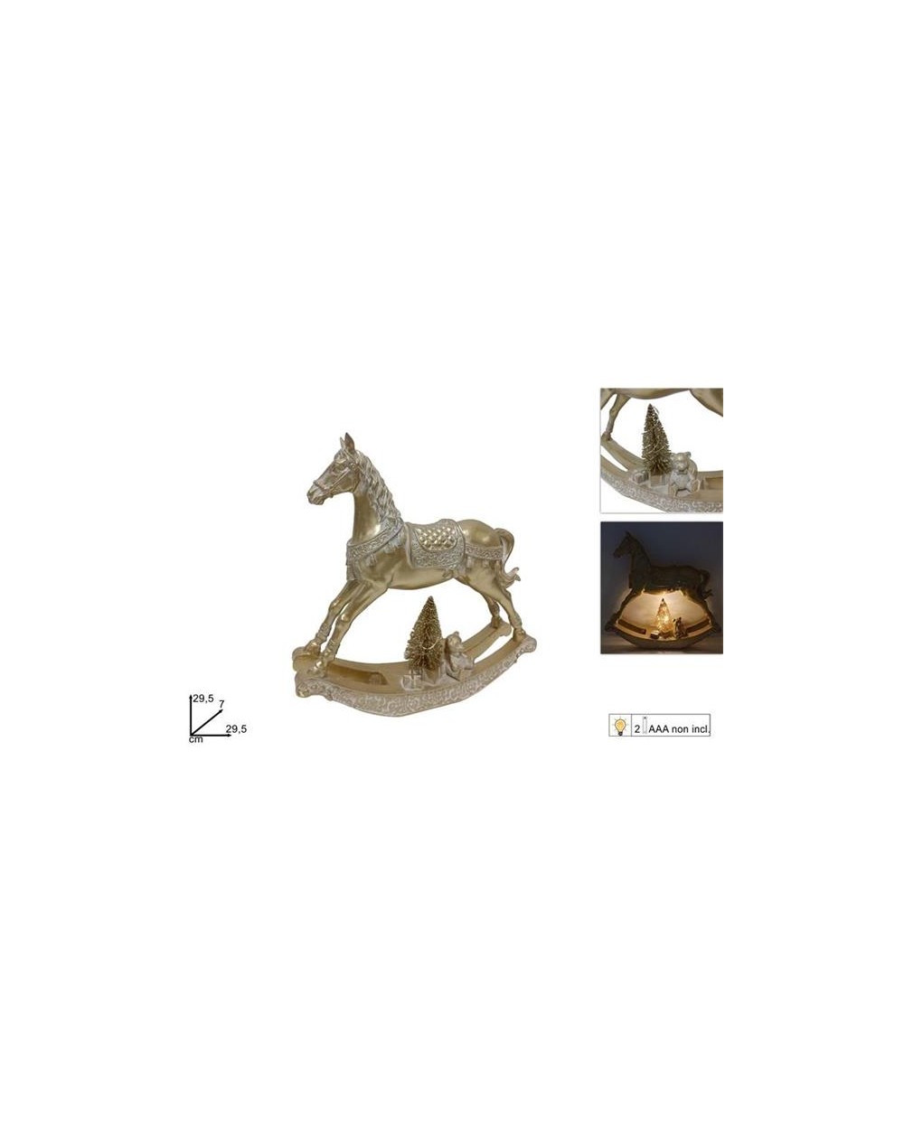 CAVALLO A DONDOLO DEC 29.5cm C/LUCE  8053482177861