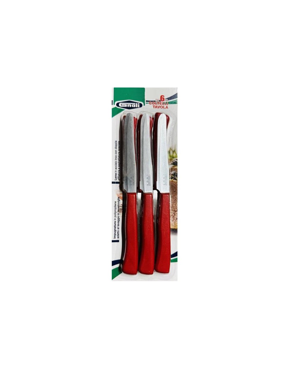 SET 6 COLTELLI TAVOLA COL.ROSSO  A209965