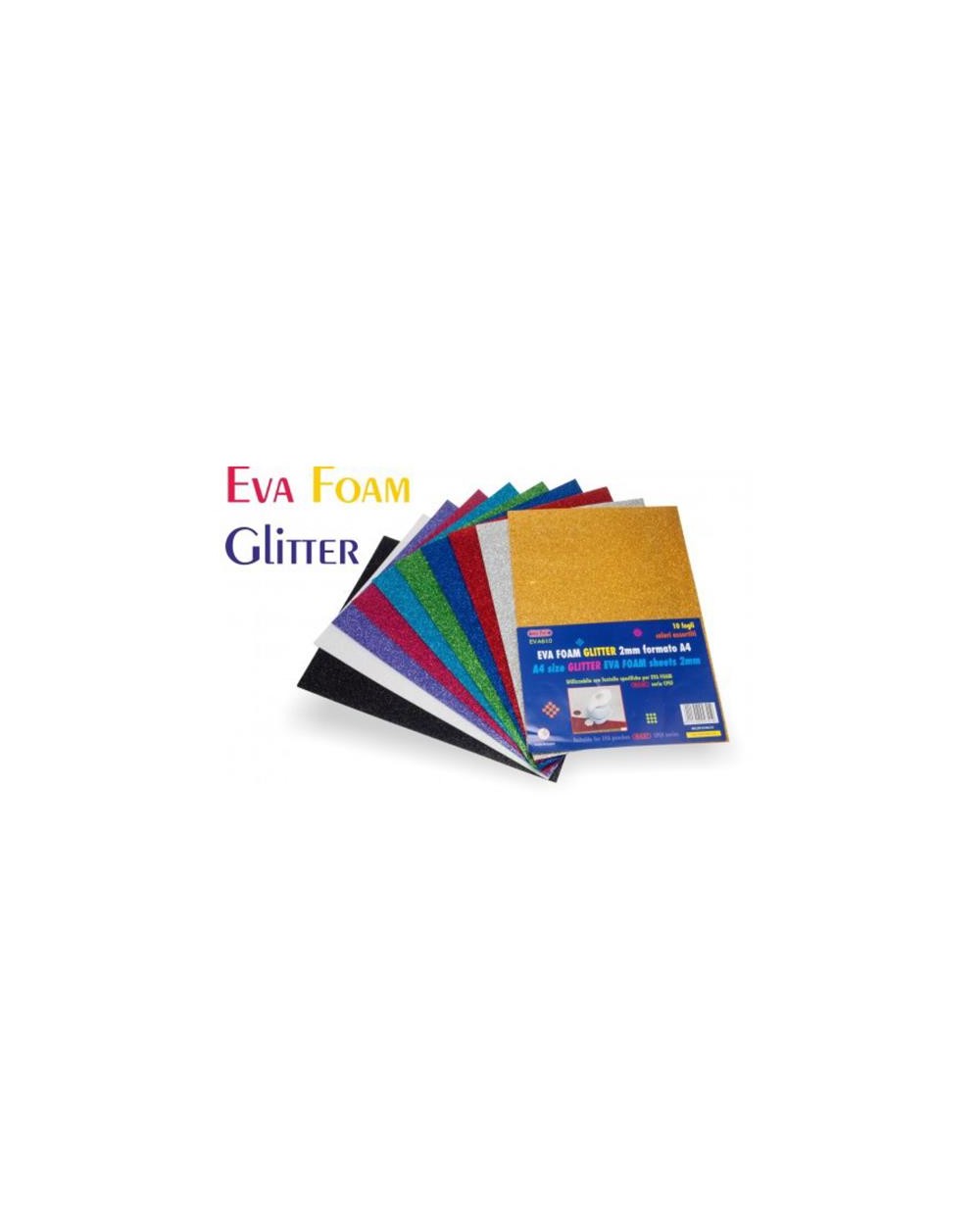 10 FOGLI EVA GLITTER COLORI ASS.  A213288