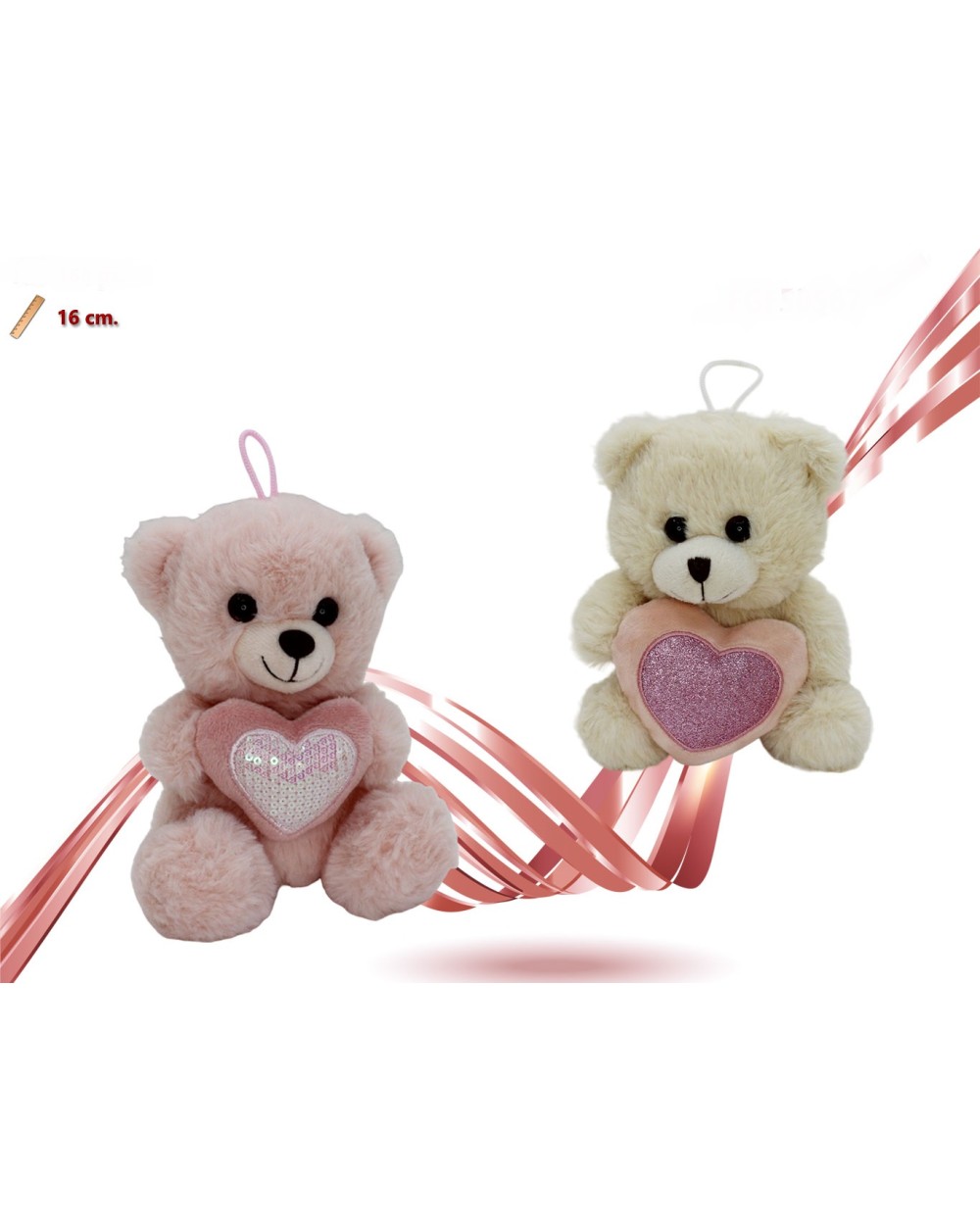 PELUCHE ORSO CON CUORE 16 CM  A164471