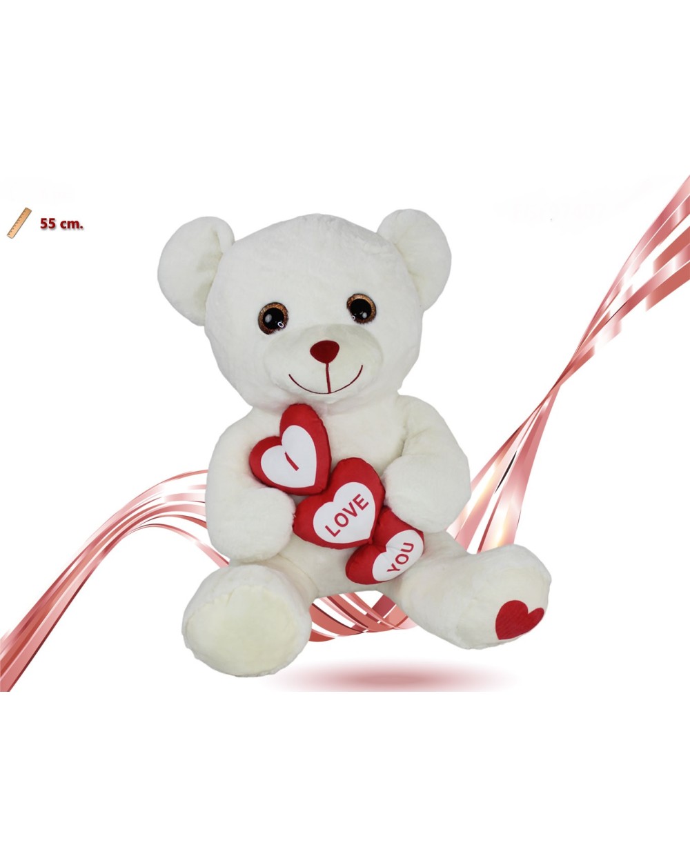 PELUCHE ORSO CON 3 CUORI 55 CM  A164466