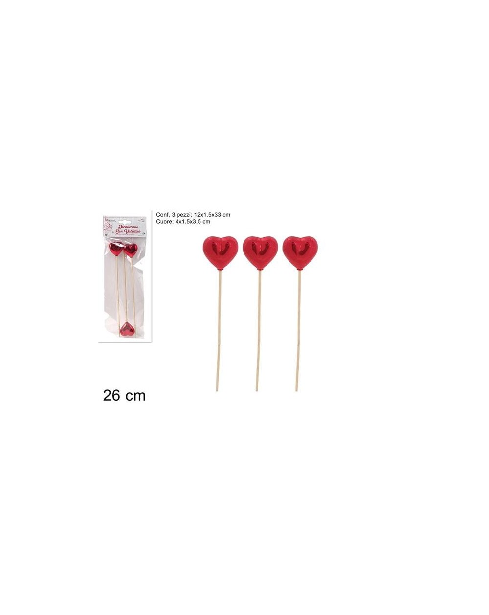 SPILLONI CUORE ROSSO LUCIDO 3PZ  A043967