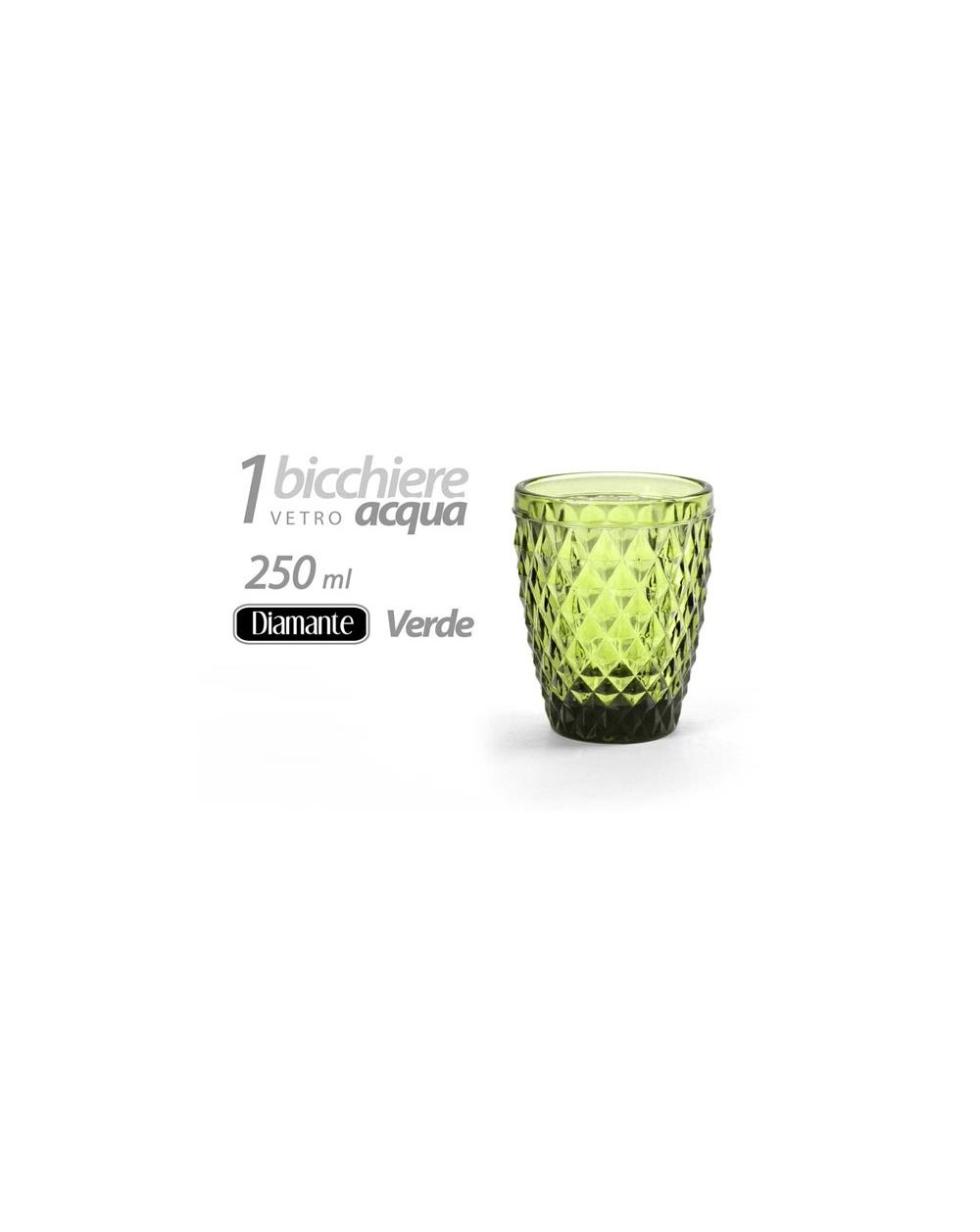 BICCHIERE ACQUA DIAMANTE VERDE 820526
