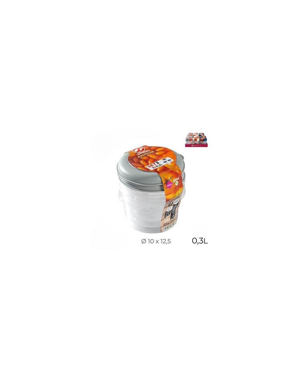 PACK 3 CONTEN ROTOND BABY 0.3L 17194