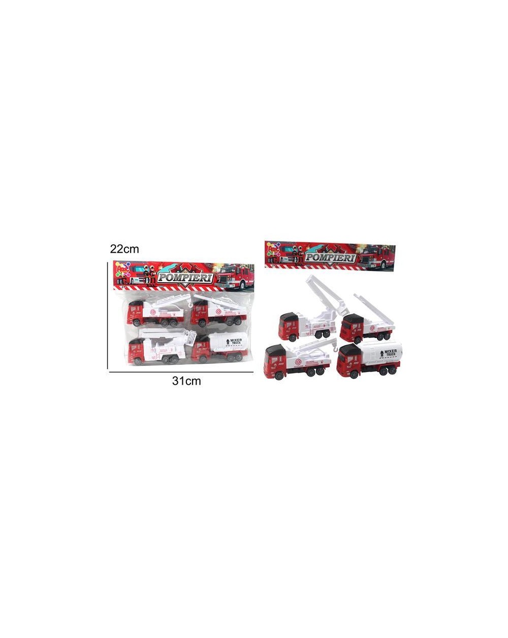 SET 4 AUTOMEZZI POMPIERI 40219