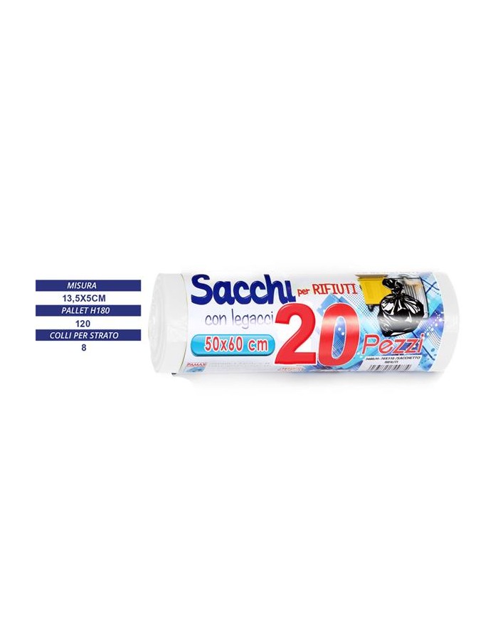 20 SACCHI IMMONDIZIA 50X60...