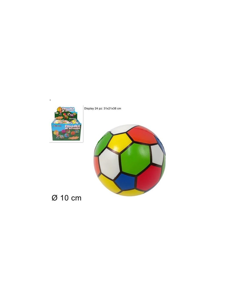 PALLINA SPUGNA 10cm MULTICOLOR 8034048667613