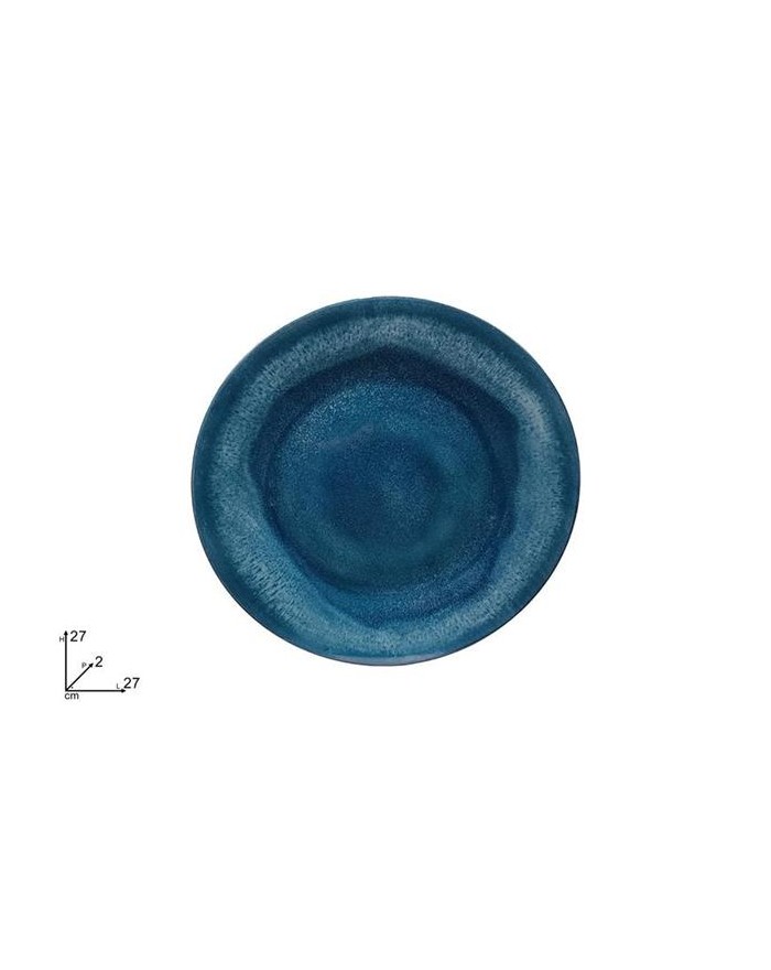 PIATTO PIANO PORCELLANA BLU...