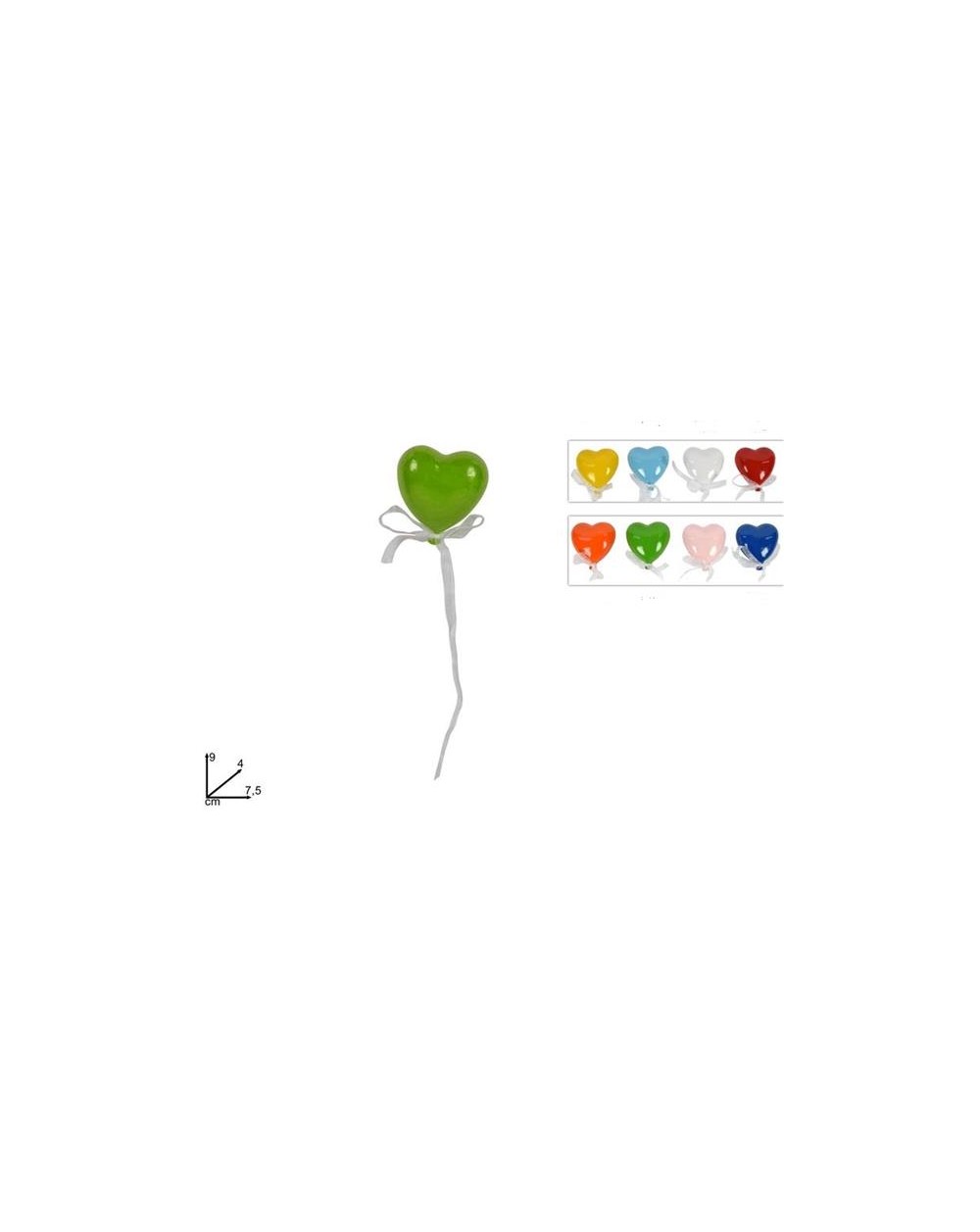 PALLONCINO CUORE CERAMICA 8 cm.  A299331