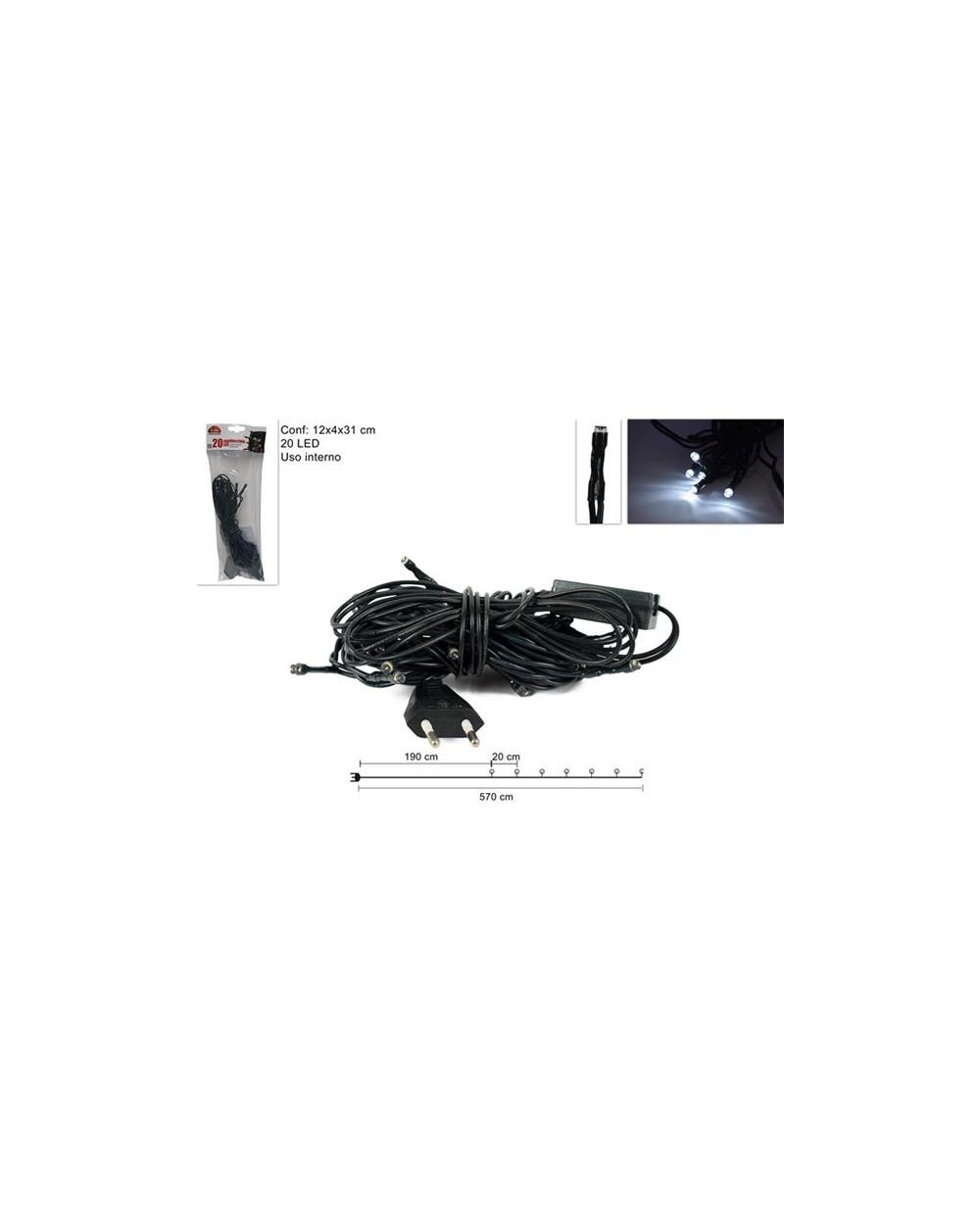 MINILUCCIOLE 20 LED BIANCO FREDDO  8053482117850