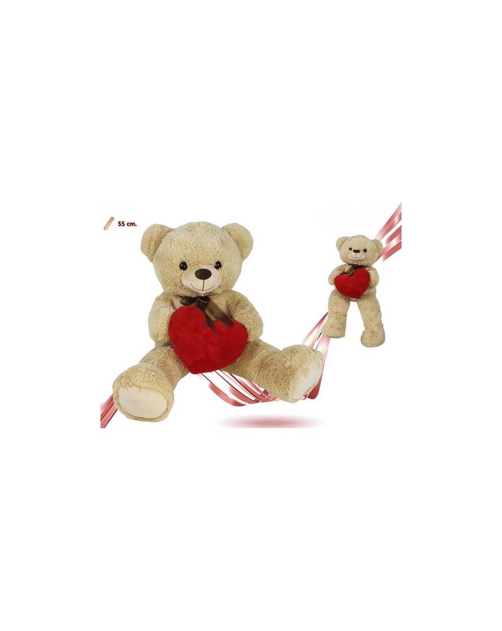 PELUCHE ORSO C/FIOCCO E CUORE 55 CM  A164467