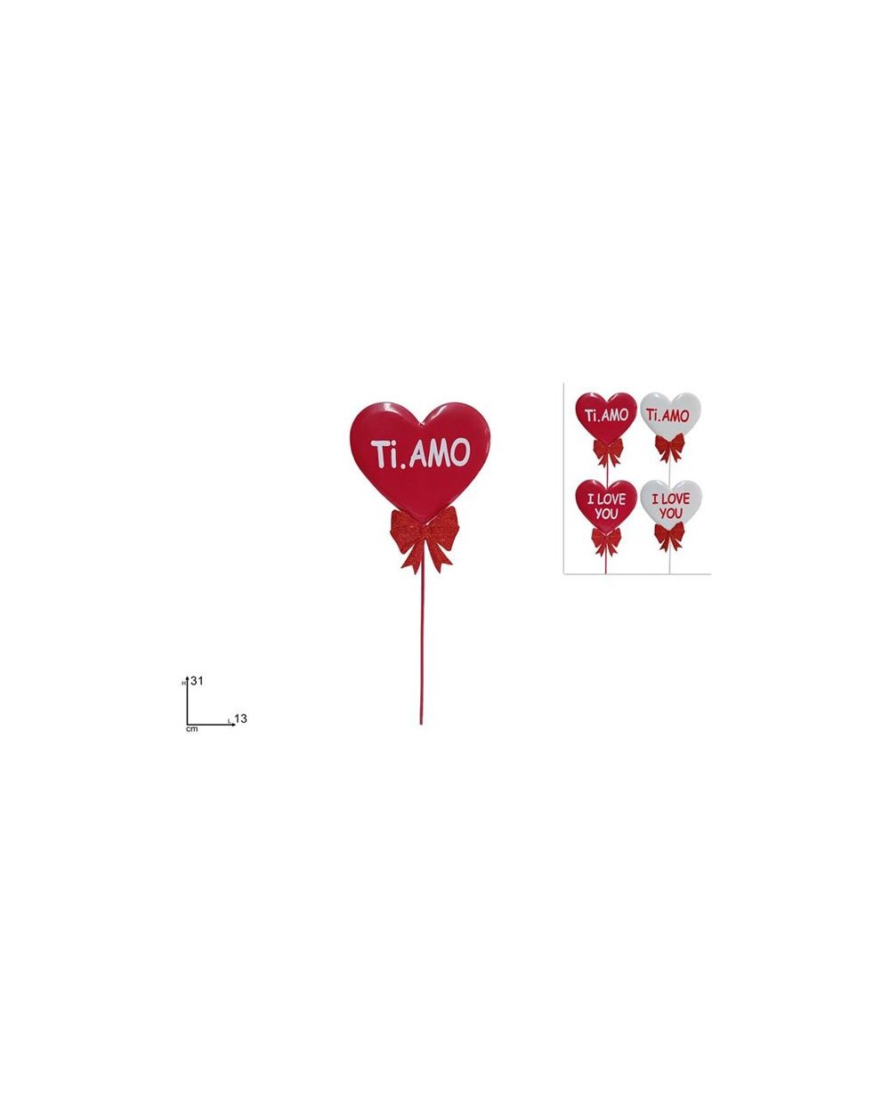 SPILLONE CUORE 31cm LATTA 8053482326535