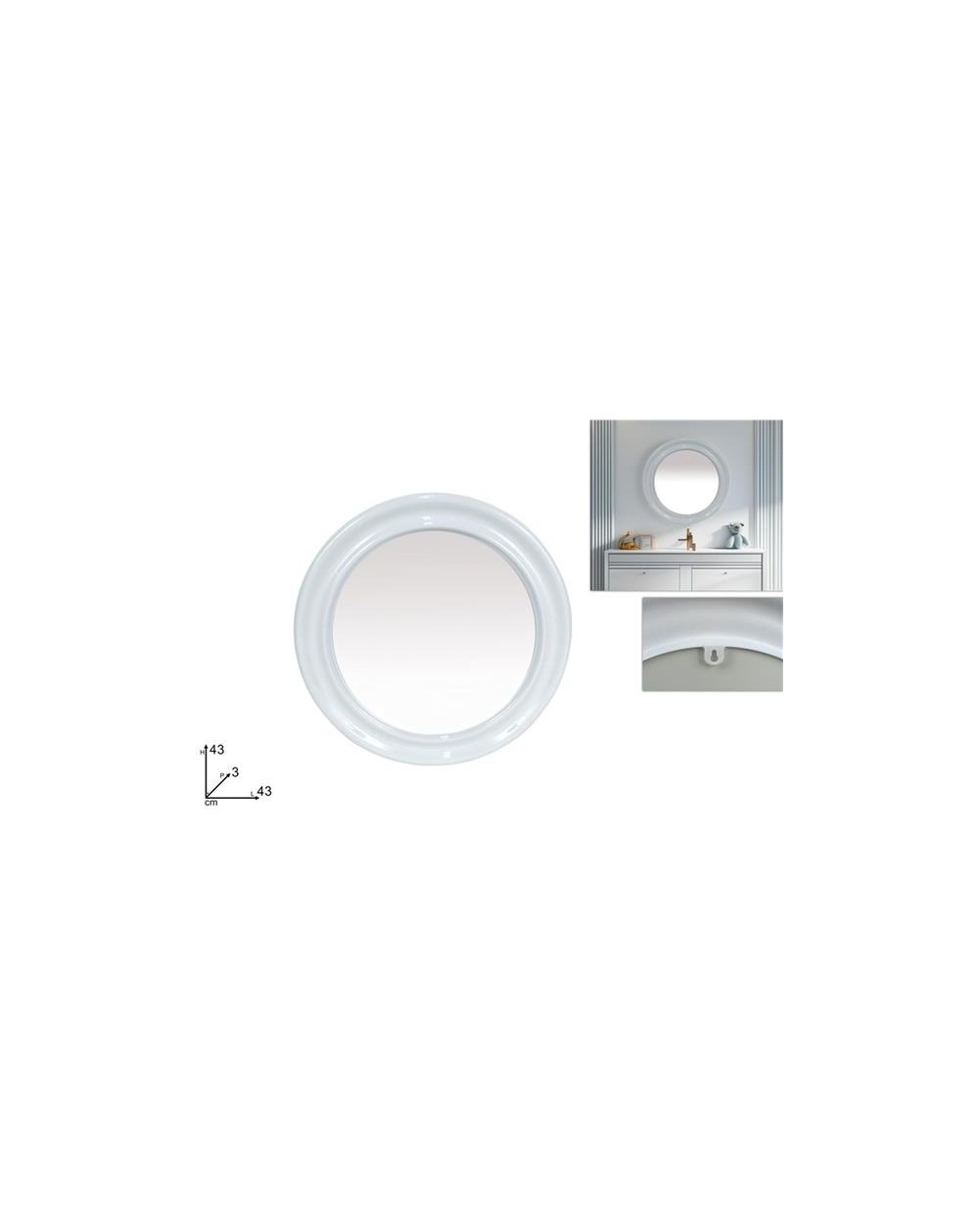 SPECCHIO BIANCO ROTONDO 43CM  A134212