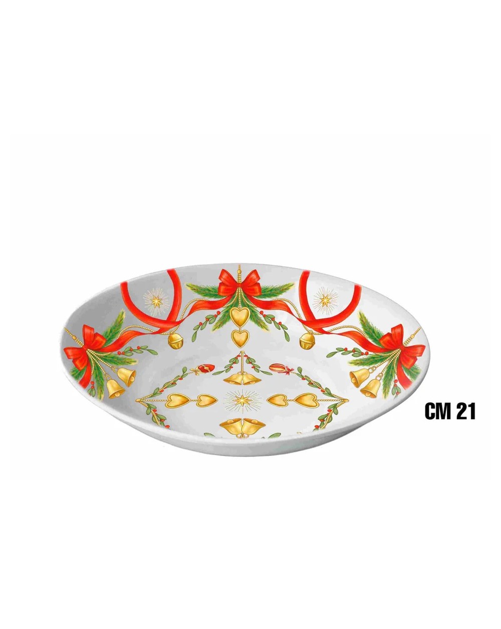 PIATTO FONDO 21cm NATALIZIO FIOCCHI  ME-1645-3252