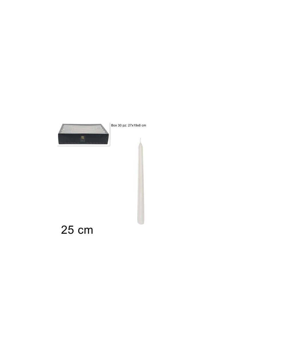 CANDELA LAMINATA 25cm. BIANCO  A154194
