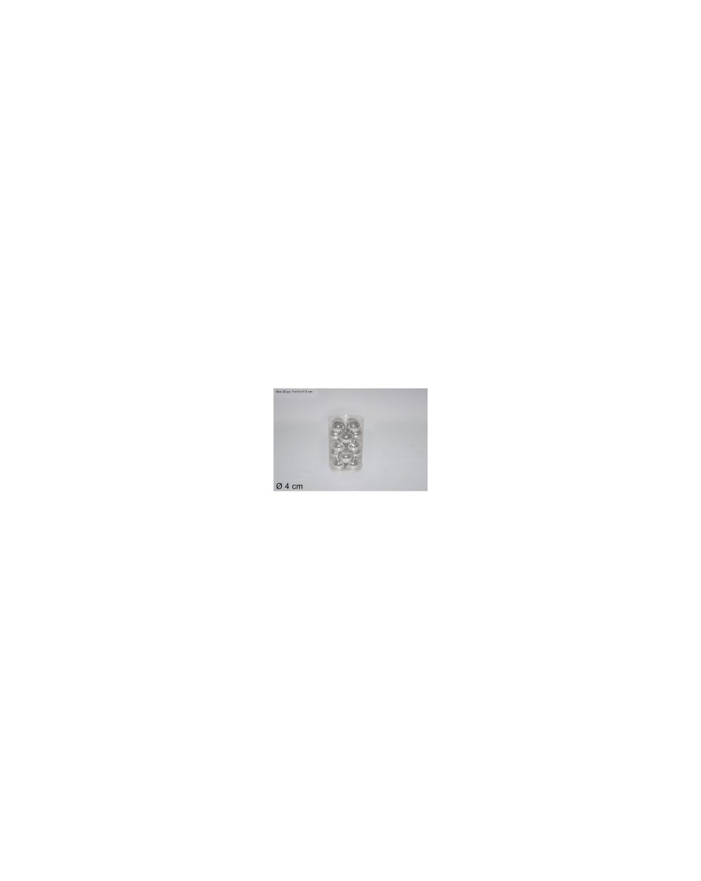 BOX PALLE VETRO 4 cm 20 pz. ARGENTO  PALLE VETRO 4
