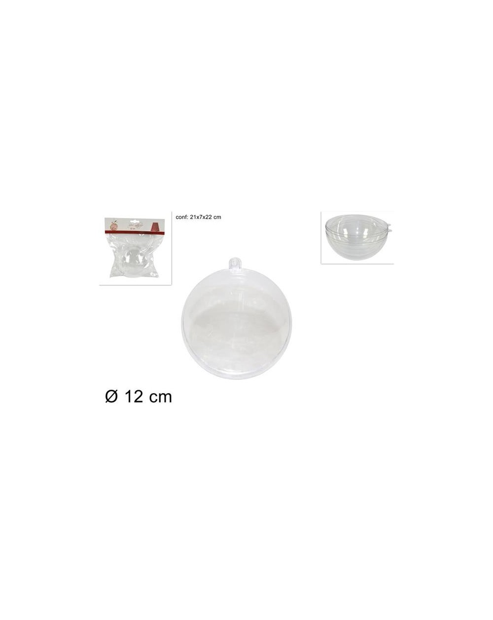 SFERA PLASTICA TRASPAR. 12cm.  A136986