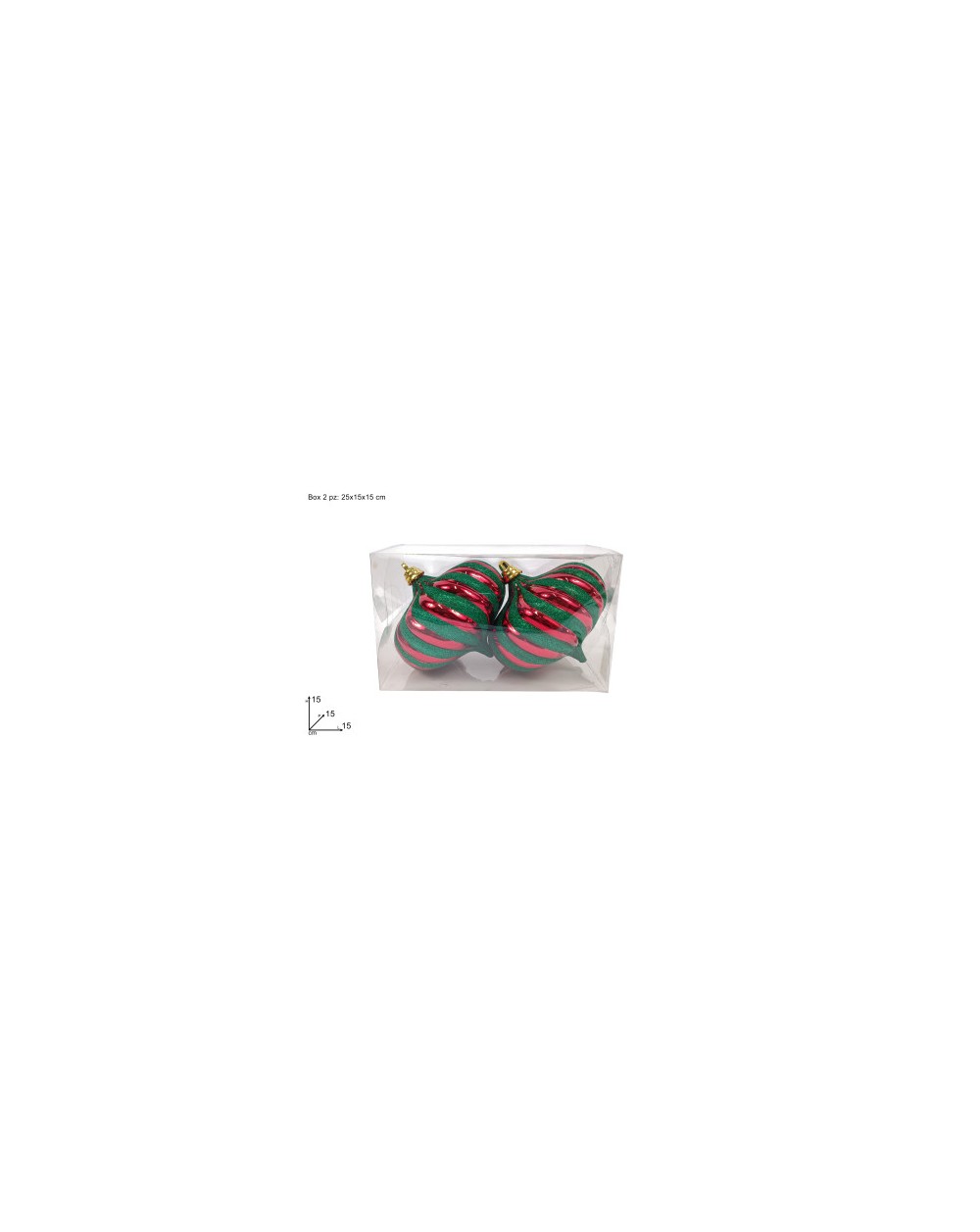 PALLE GOCCIA 15cm 2pz ROSSO/VERDE  PALLE 15 cm.