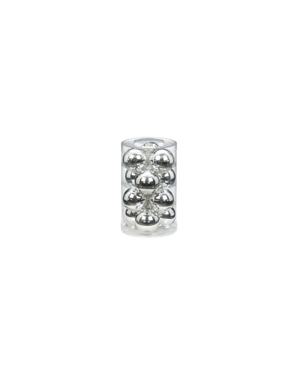 BOX PALLE VETRO 6 cm 12 pz SILVER  PALLE 6 SILVER