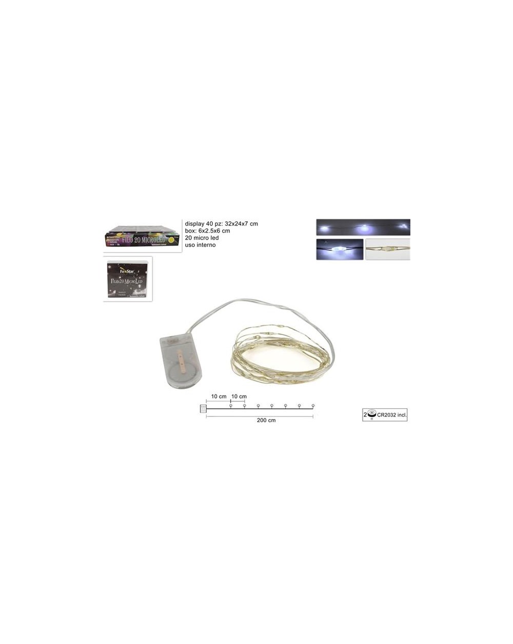 FILO 20 MICROLED BIANCO FREDDO BAT  A298690
