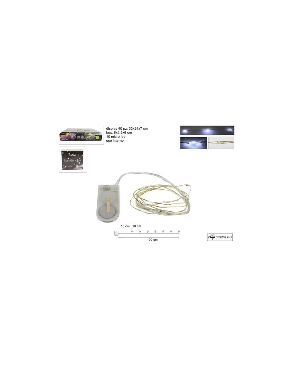 FILO 10 MICROLED BIANCO FREDDO BATT A298677