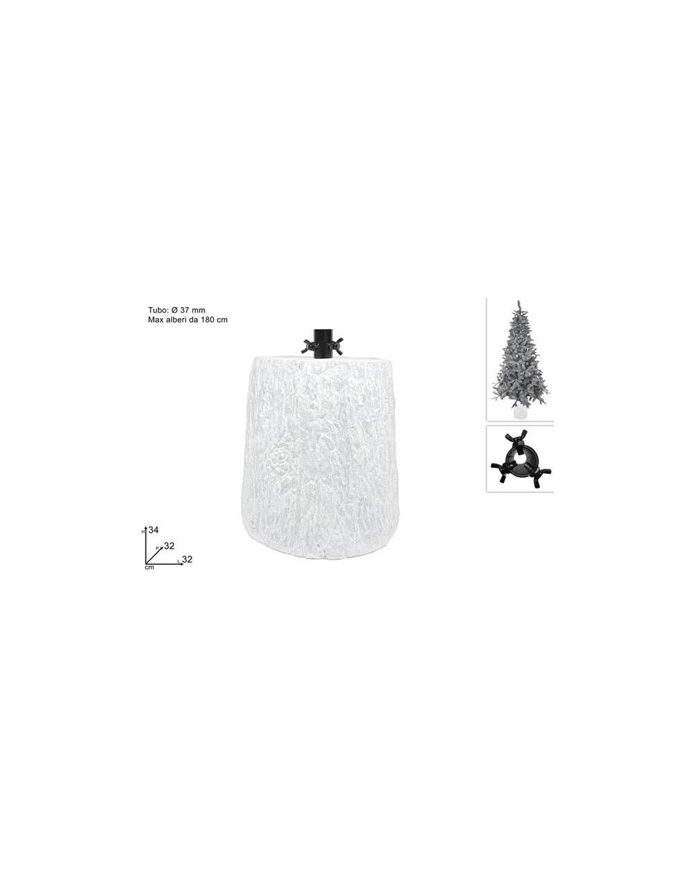 TRONCO PER ALBERO 32cm H 34 BIANCO  8053482251165
