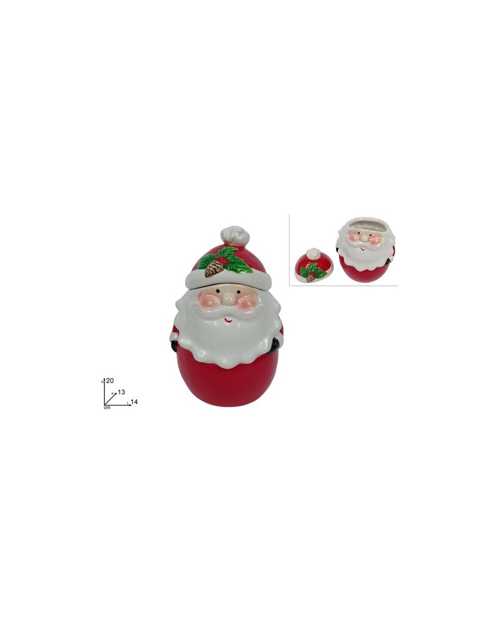BARATTOLO BABBO NATALE CERAMICA 20  BARATTOLO 20