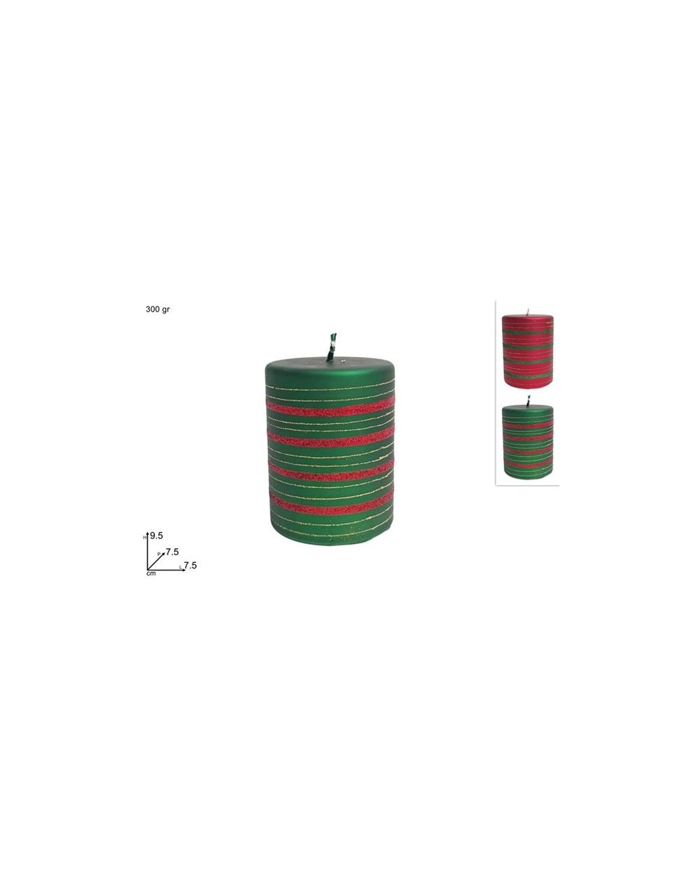 CANDELA 360 gr. ROSSO/ORO/VERDE  CANDELA 360