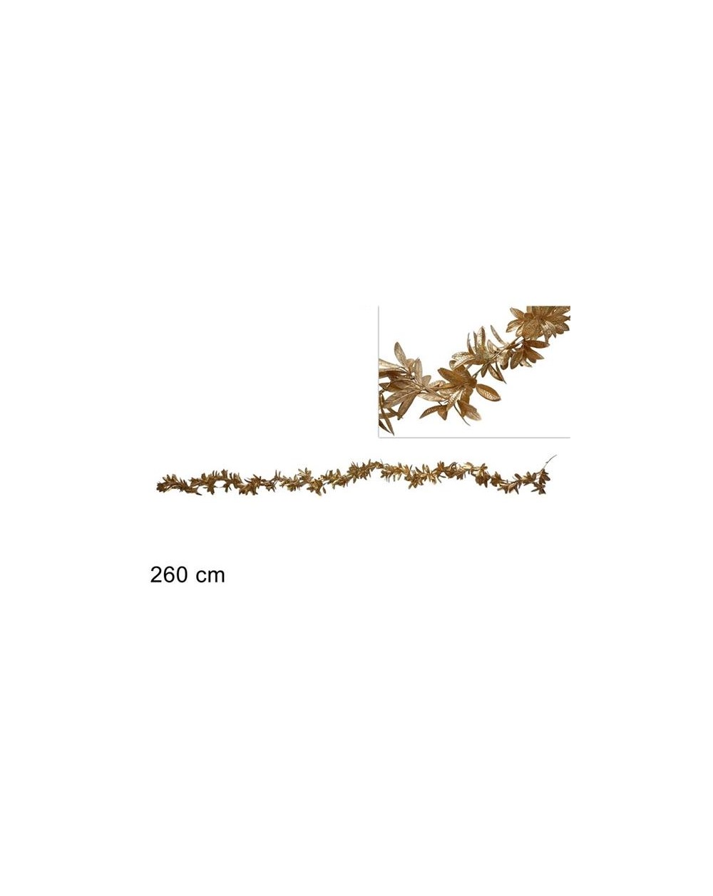 GHIRLANDA FOGLIE GLITTER ORO 260  GHIRLANDA 260