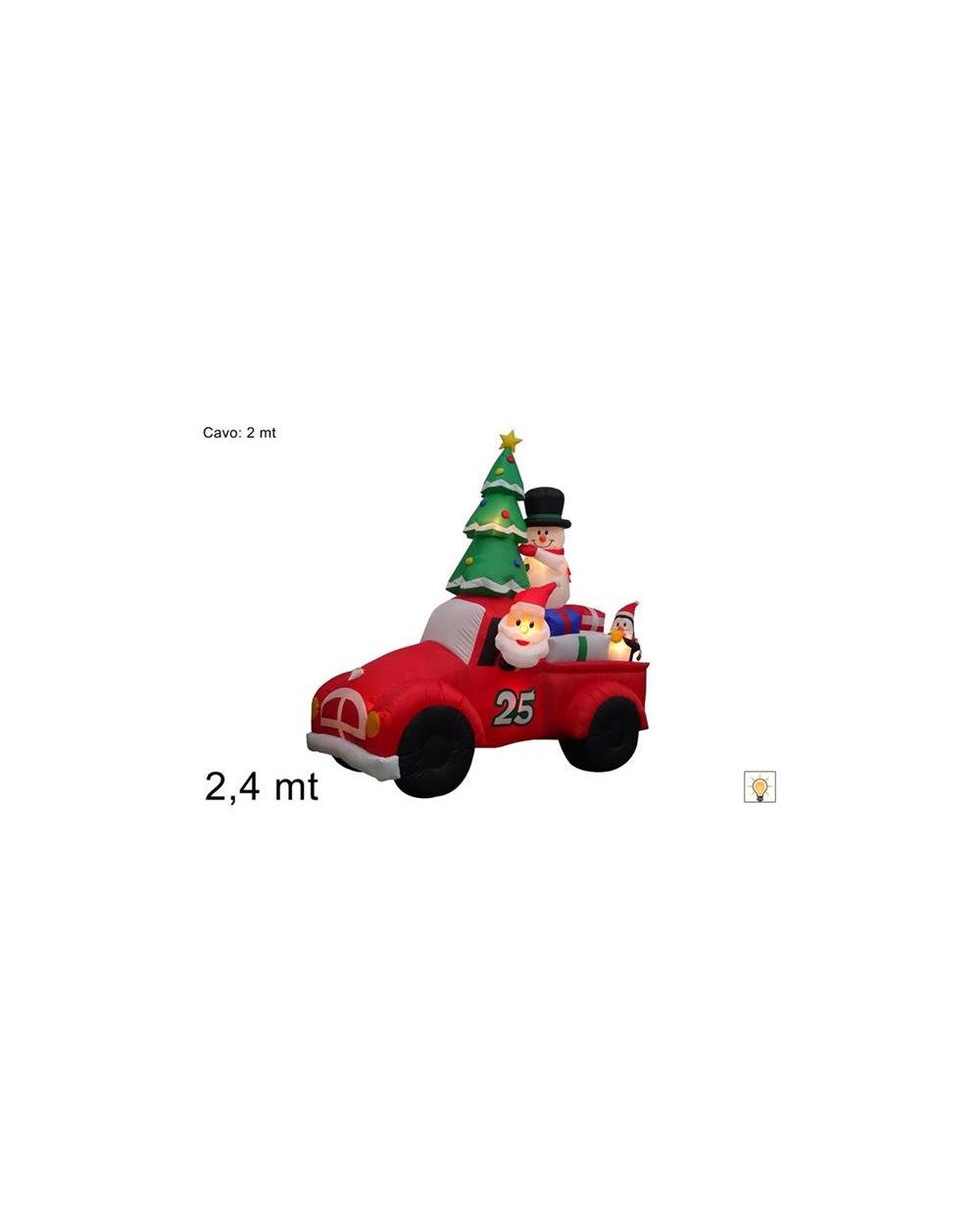 MACCHINA C/BABBO NATALE GONF C/L  MACCHINA BABBO