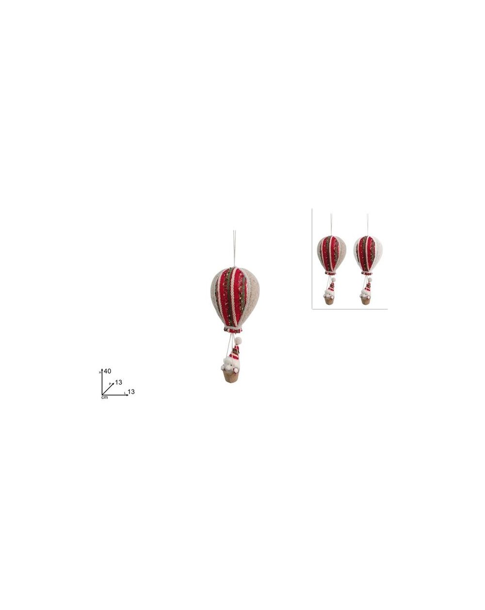 MONGOLFIERA C/BABBO NATALE 40 cm  MONG.BABBO
